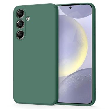 Imagem de AK Capa para Samsung Galaxy S24, capa protetora de corpo inteiro de silicone líquido elegante e fina para Samsung Galaxy S24 (verde escuro)