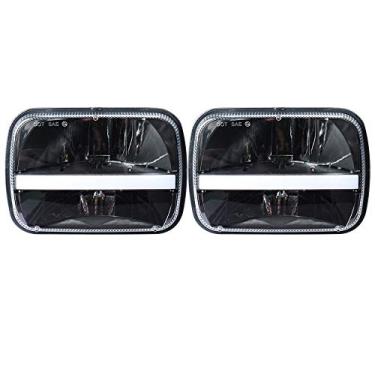 Imagem de Lâmpada de cabeça 5 * 7 faróis de LED seta 2 peças com D-R L para carro off Ro ad Truck 4x4 SUV ATV, lâmpada de luz frontal Plug and Play brilhante, J301