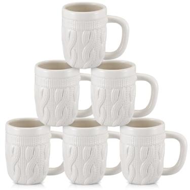 Imagem de Baderke Canecas de Natal Conjunto de 6 Suéteres Caneca Cerâmica 382 g Suéter Branco Caneca de Café Design Temático de Natal Conjunto de Copos para Café Chá Chocolate Quente Presentes