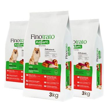 Imagem de Kit 3 Ração Finotrato Nature Para Cães Adultos Raças Pequenas e Médias