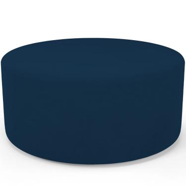Imagem de Puff Redondo Orgânico para Living 90cm Lola W01 Suede Azul Marinho - Lyam Decor
