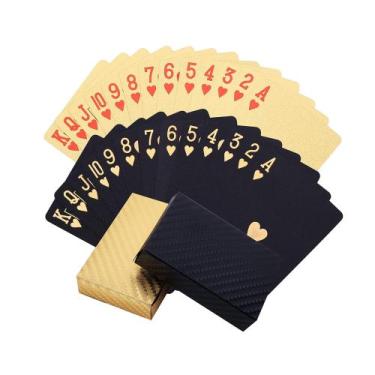 Imagem de Cartões de baralho MageJoy Black Gold HD Waterproof Plastic x2