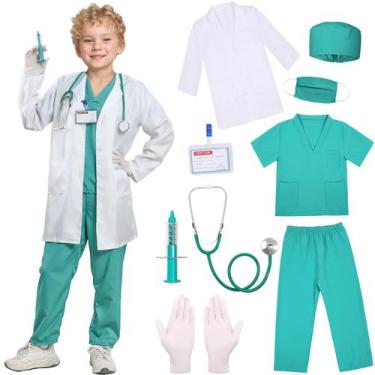 Imagem de Traje médico infantil SIZGAROOT, roupa médica de 4 a 5 anos