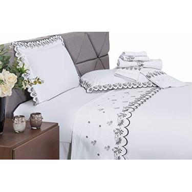 Imagem de Jogo de Banho Prada 5 Peças Tecido Atoalhado 100% Algodão Mellindre Branco Grande Tecido