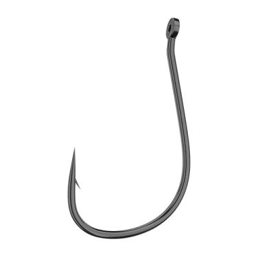 Imagem de Pacote com 20 anzóis de pesca afiados de riacho farpado com furos, água salgada de água doce preto de níquel para peixe-gato, truta, robalo, vários tamanhos, pesca em riachos (nº 9)