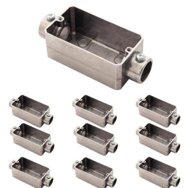 Imagem de 50 Condulete Tipo C 1/2 Polegada Em Alumínio Sem Rosca Sieg Prateado 5