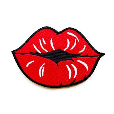 Imagem de TH Pretty Red Lips Batom Sexy Girls Lady Kiss Costurar Ferro em Aplique Bordado Emblema Sinal Vestuário