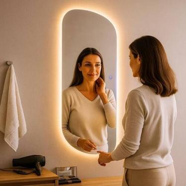 Imagem de Espelho Grande Corpo Inteiro Decorativo Com Led Orgânico 90cm - Lopazz