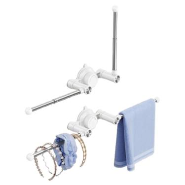 Imagem de Blissfuhue Suporte de armazenamento de chapéu de gancho duplo com ventosa, sem necessidade de perfuração, suporte de chapéu montado na parede, armazenamento giratório ajustável para bonés de beisebol