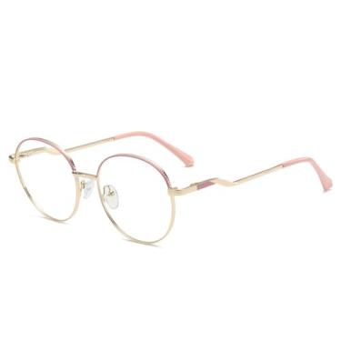 Imagem de Armações de óculos de metal da moda, lentes bloqueadoras de luz azul, óculos de proteção para computador de escritório,