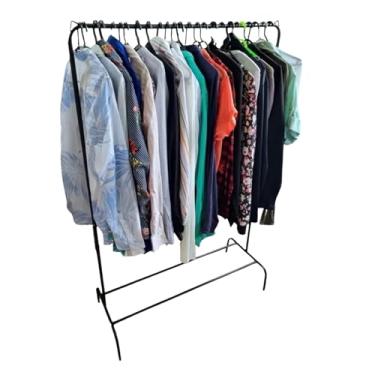 Imagem de Arara Cabideiro com Sapateira Expositor de Roupas Aço de Chão para Loja Quarto Closet