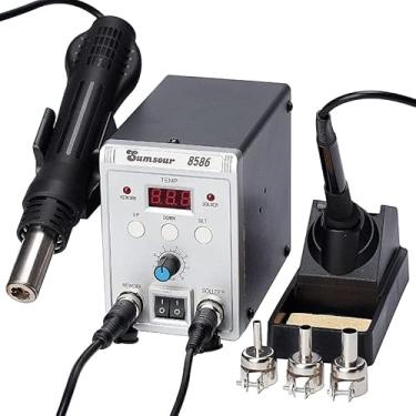 Imagem de 8586 700W 2 in 1 SMD Rework Soldering Station LED Digital Display Hot Air Gun Solder Iron 110V US Plug ESD Welding Repair Tools