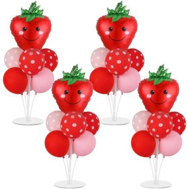 Imagem de Kit de suporte para balões de festa Strawberry Sweet 1st Birthday x4 -