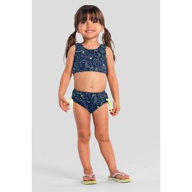 Imagem de Biquíni infantil menina em malha UV Brandili, 8, Azul
