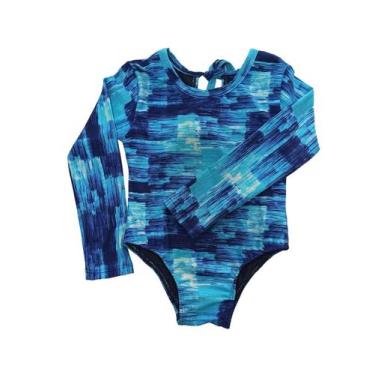 Imagem de Maiô infantil menina manga longa proteção UV 1 a 16 anos - Gérbya, Azu