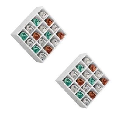 Imagem de Kit 2 Suporte Porta Toalha Luiza 16 Nicho Toalheiro Multiuso branco - 