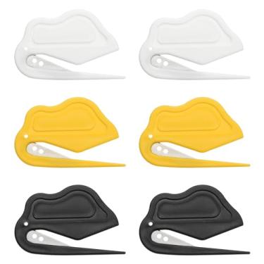 Imagem de Generic Abridor de cartas, cortador de envelopes, 6 peças, abridor de correio seguro para mulheres, pacote postal de papel, escritório, branco/amarelo/preto