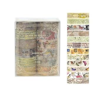 Imagem de Conjunto de adesivos Washi com 12 rolos de 2 m, padrão de bronzeamento decorativo para artes, artesanato, materiais de diário, scrapbook, cartão