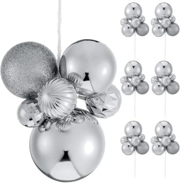 Imagem de Soulchen Conjunto de 6 conjuntos de 36 peças grandes de bolas de Natal, enfeites de bola de árvore de Natal em palhetas com fio, decorações para decoração de Natal com guirlanda de árvore de Natal