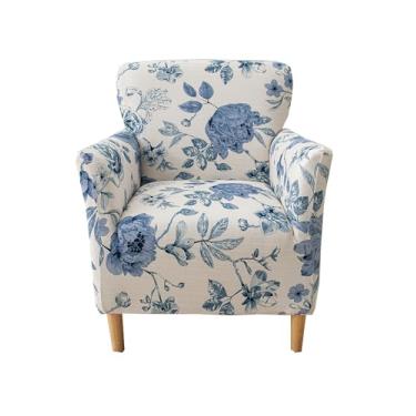 Imagem de CRFATOP 1 capa de cadeira elástica com braços estampados, capa para cadeira, poltrona, flor, macia, banquete, capas laváveis para cadeira para sala de estar, escritório, recepção, leitura, sofá, B23