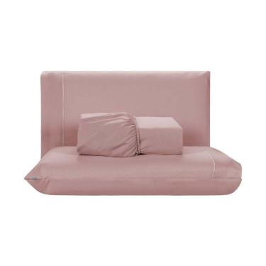 Imagem de Jogo De Lençol 3 Peças Casal Percal 200 Fios De Poliéster Sleep 100% Poliéster - Rosê