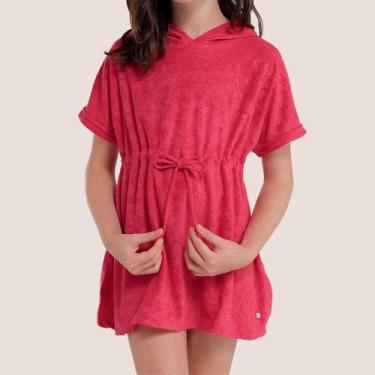 Imagem de Saída de Praia Infantil Atoalhada com Capuz - She, Pink, 6