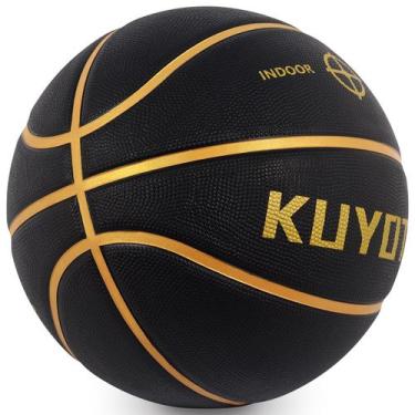 Imagem de Basketball KUYOTQ 29,5 polegadas de borracha dourada preta para uso in