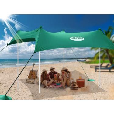 Imagem de Tenda de praia UMARDOO com dossel 3x3 m, UPF 50+, portátil