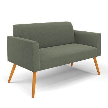 Imagem de Sofá 2 Lugares Namoradeira Pé Palito Castanho Marisa Bouclê Pistache D03 - D'rossi