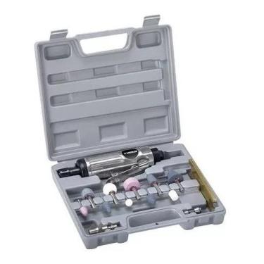 Imagem de Mini retífica pneumática kit esmeril jogo com trava ferramen - Útil Fe