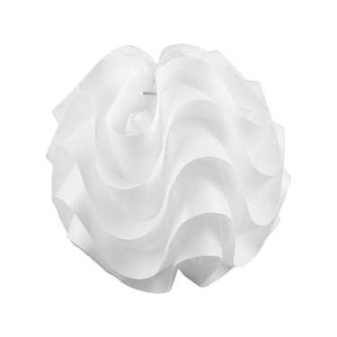 Imagem de FashionCha Abajur com gaiola para luminária, capa de abajur minimalista, formato de bola ondulada, para lustres, sala de jantar, cozinha e sala de estar, 30cm