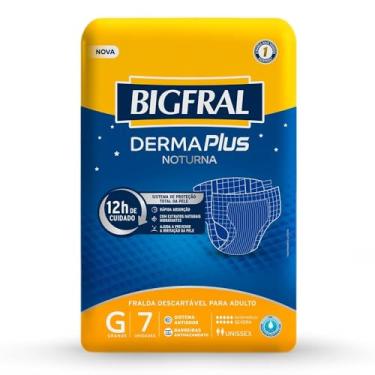Imagem de Fralda Geriátrica Bigfral Derma Plus Noturna Tamanho G - 8 Pacotes com 7 Fraldas - Total 56 Tiras