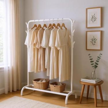 Imagem de Cabideiro Arara De Roupas Closet C/Sapateira Ganchos Branco