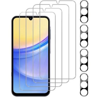 Imagem de 4 Pcs Vidro Temperado de Alta Definição com 4 Pcs Protetor de Câmera, Para Samsung A52 A53 A54 A55 A56 A32 A34 A35 A12 A13 A15 A23 A25