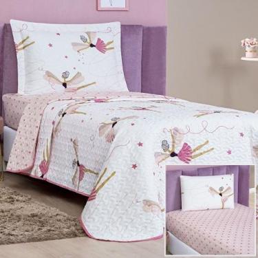 Imagem de Enxoval Kit Colcha + Jogo De Cama Lençol Bouti Solteiro Infantil Kids 