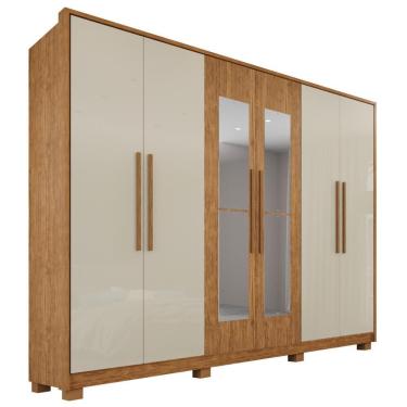 Imagem de Guarda-roupa Casal 100% Mdf 6 Portas E 6 Gavetas Premium Com Espelho