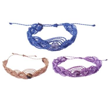 Imagem de Kit de Pulseiras Artesanais em Macramê, Feito à Mão, Conjunto de Acessórios Decorativos