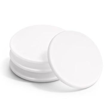 Imagem de Probrico Batentes de porta de silicone branco, protetor de parede autoadesivo redondo de 8 cm, 4 pacotes, amortecedor não transparente para proteção de porta de parede/armário, almofadas de impacto de