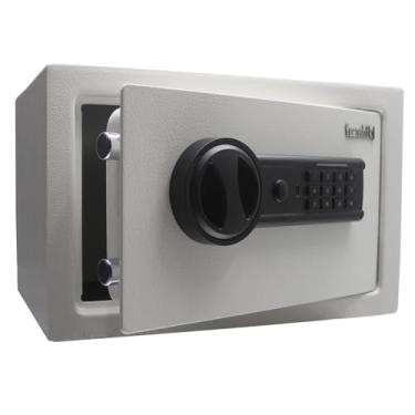 Imagem de Yuanshikj Cofre de segurança SAFESteel com teclado eletrônico e porta de entrada de energia de emergência, para dinheiro, joias, documentos, 31 cm L x 20 cm P x 20 cm A (branco, 4 metros cúbicos)