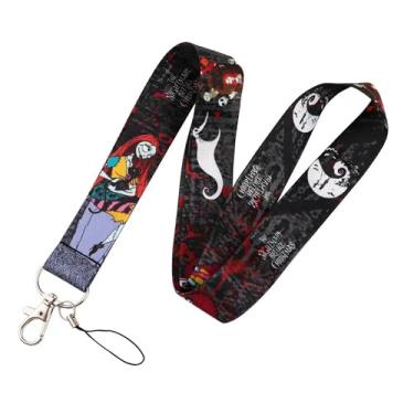 Imagem de Cordão de Halloween de terror de Natal, cordão de suporte de crachá de desenho animado para cartão, viagem