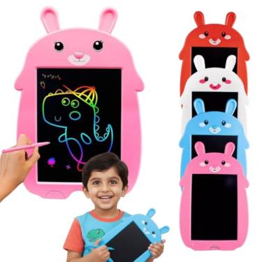 Imagem de Lousa Mágica Infantil RGB Coelho | Cor Branco, Tablet de Desenho e Escrita Digital | Leve, Portátil, Ecológica, com Caneta e Apagamento Automático | Exclusividade Izal®