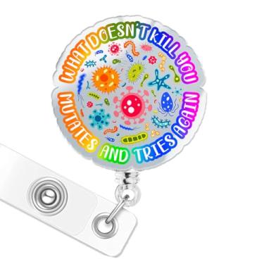 Imagem de Carretel retrátil de crachá de enfermeira Lab Tech com clipe de identidade, acessórios para técnicos de laboratório, enfermeiros, equipes de trauma, microbiólogos, amantes da ciência, professores