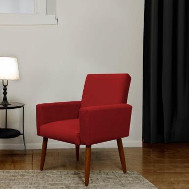 Imagem de Poltrona Decorativa Para Sala E Quarto Nina Suede Herrero Cor:vermelho