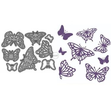 Imagem de DzIxY Vários moldes de corte de metal de borboleta oca para kit de fabricação de cartões, conjunto de recortes de papel, estêncil, suprimentos, modelos de máquina