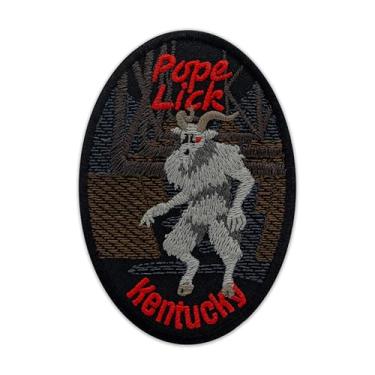 Imagem de EMBROVERSE Patch bordado Pope Lick Monster - Kentucky Goat Man Cryptid, acessório de folclore de criaturas lendárias, aplique de ferro - 9,7 x 6,6 cm