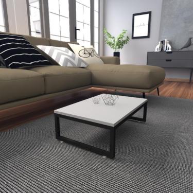 Imagem de Mesa De Centro Sala Industrial Cinza Quadrada Retangular Mesinha De Centro Sala Madeira