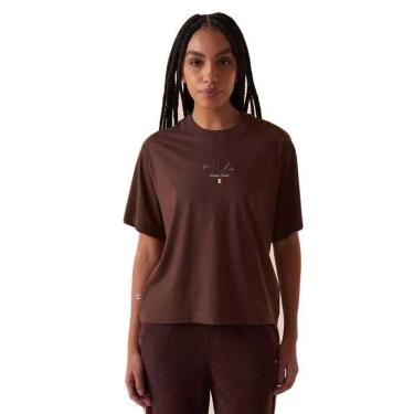 Imagem de Camiseta Fila Manga Curta Comfort Soft Marrom-Feminino