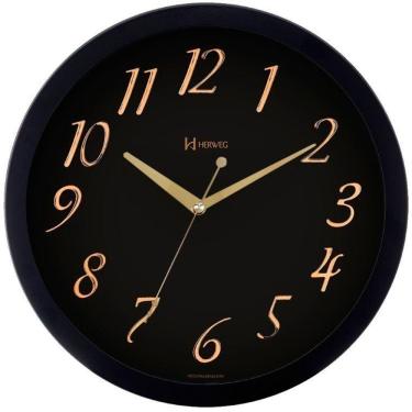 Imagem de Relógio De Parede Aluminio Preto Com Aplique Vivaldi