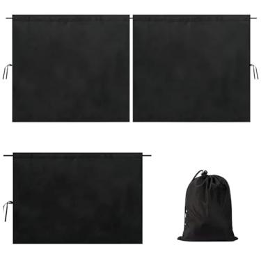 Imagem de Conjunto universal de cortinas de janela de carro com bolsa de armazenamento, 3 peças para janelas dianteiras e traseiras, persianas pretas de privacidade, serve para carros, SUVs, minivans