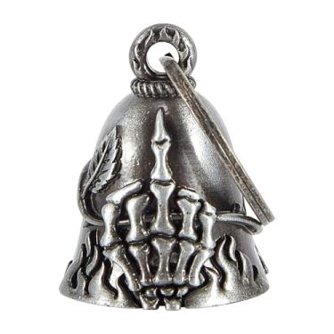 Imagem de Dream Apparel Chaveiro para motociclista, sino de motociclista, anjo guardião, drive away, Gremlin, para motociclistas, homens e mulheres, presente de boa sorte, Dedo médio com rosa, tamanho �nico